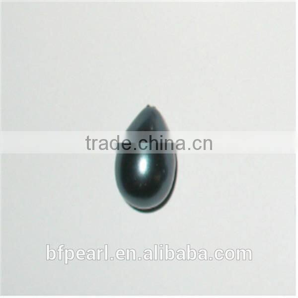 14-19mm Black Raindrop Shell Pearls Beads