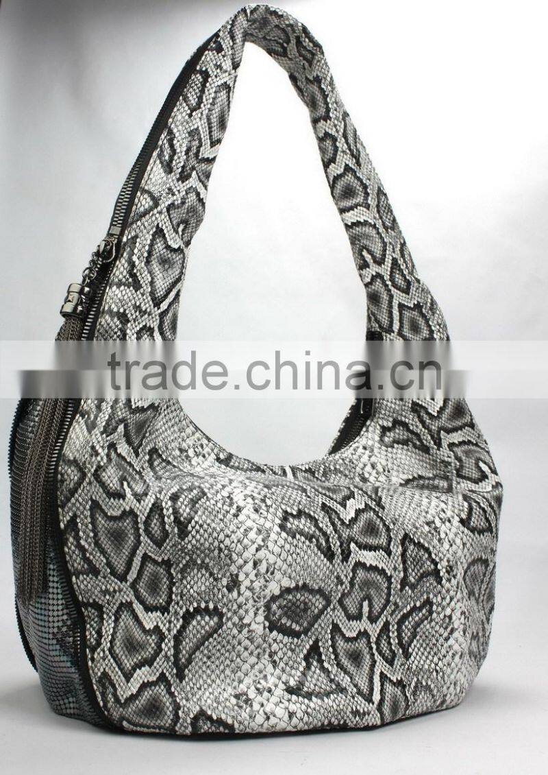 New model metal chain ornament snake skin fashion ladies handbag