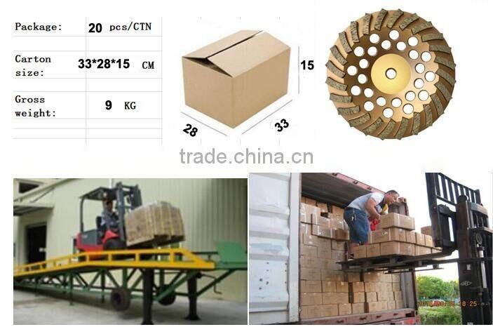 125mm turbo row waved spiral diamond grinding disc cup wheel for concrete floor 5" cutting tools abrasive polishing grinder