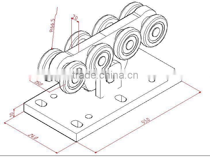 sliding carrage gate wheel