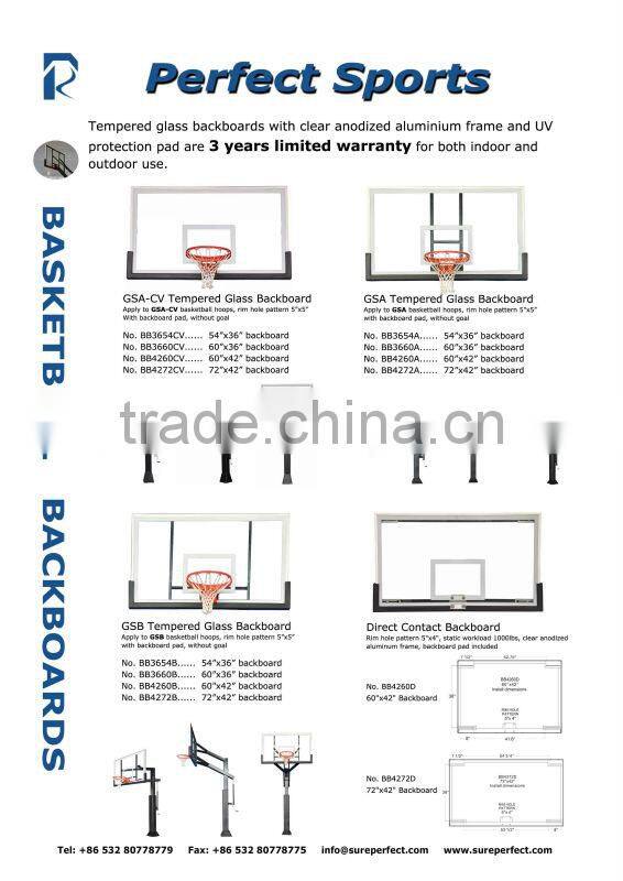 Fully-tempered Glass Basketball Backboard with Steel Frame