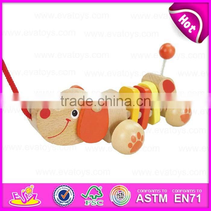 2016 wholesale funny pull and push wooden best toddler toys W05B138-S