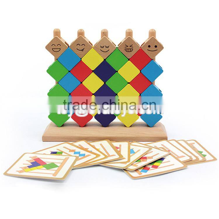 Creative intelligent stacking toys wooden baby building blocks W13D097