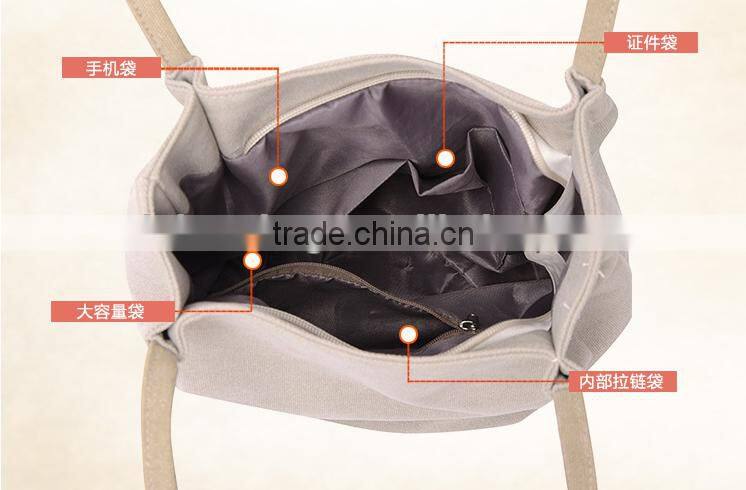fashion simple style canvas bucket bag 2016