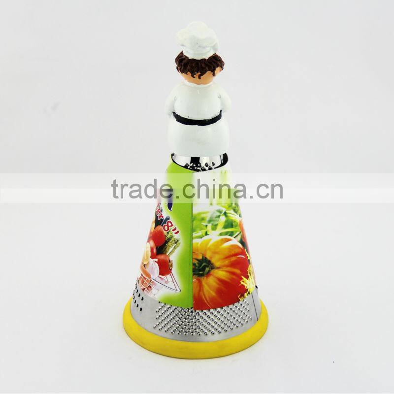 A Bite of China food tools happy chef statue 10inch multi purpose manual cheese grater