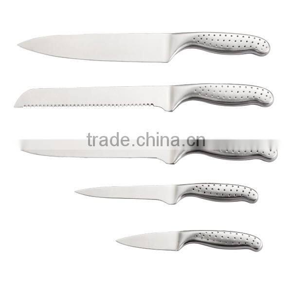 Full stainless steel kitchen knife set with Anti slip handle