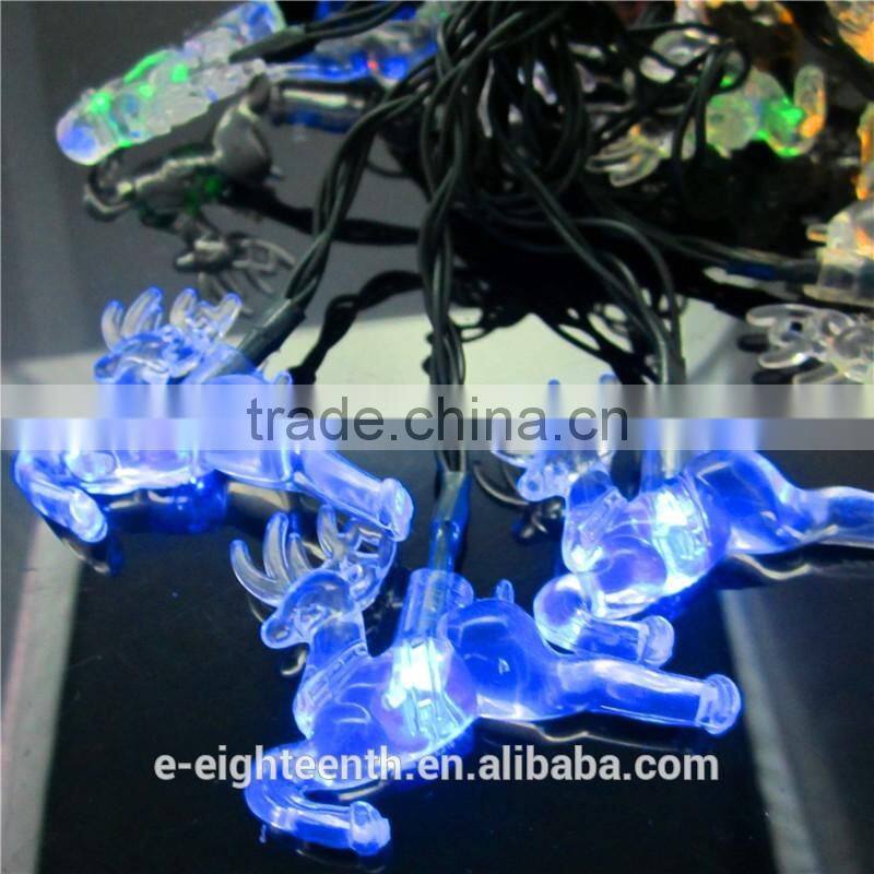 2016 new Solar Lamp Led Lights outdoor Waterproof 20 LED elks shaped Christmas string Lights For Garden Decoration