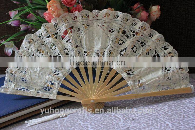 handcrafted lace folding bamboo fan