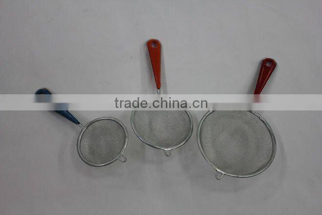 3PC COLORFUL PLASTIC HANDLE OIL STRAINER SET