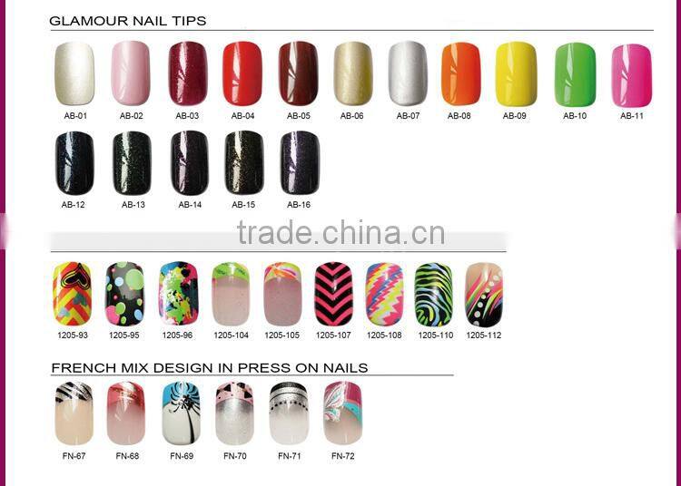Cheap Price Wholesales Fashion Color false french nail tips Mix Design