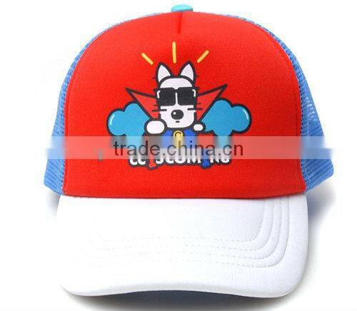 Printing mesh snapback hat adjustable 5 panel mesh trucker hat with adjustable snapback closure