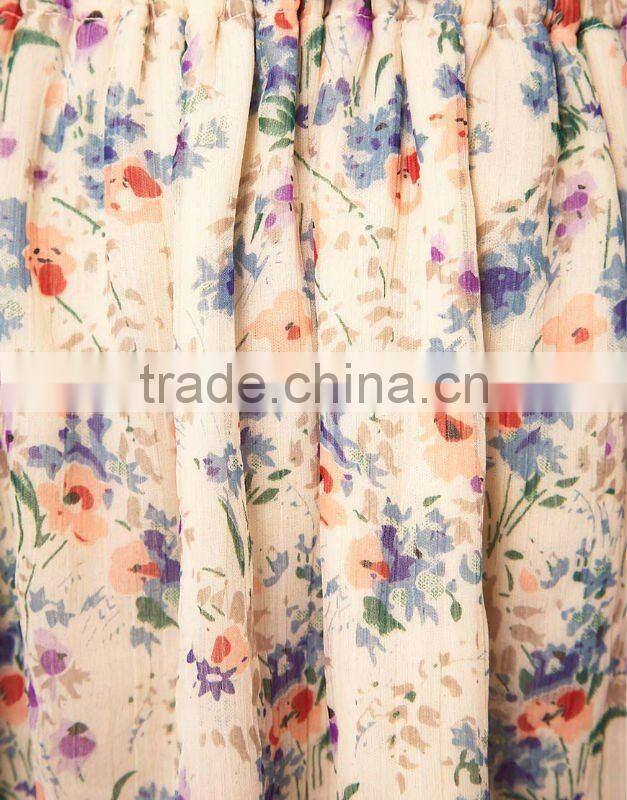 12SK005 Summer Hot Selling Fashion Spray Floral Full Mini Skirt