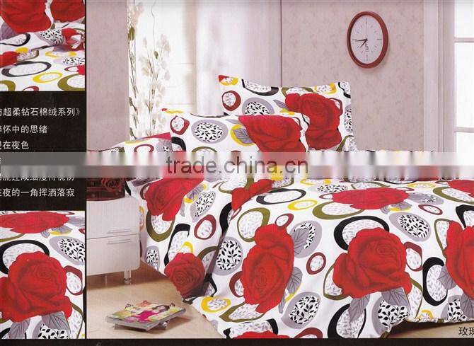 flower design digital printing jacquard diamond velvet hotel bed sheet