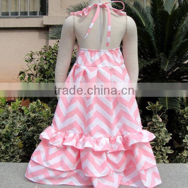 Eco-friendly material used pop hot sale maxi ruffle dress made in China