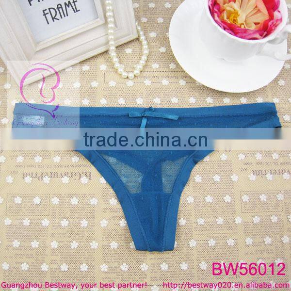 Stock thongs full transparent lace with bow