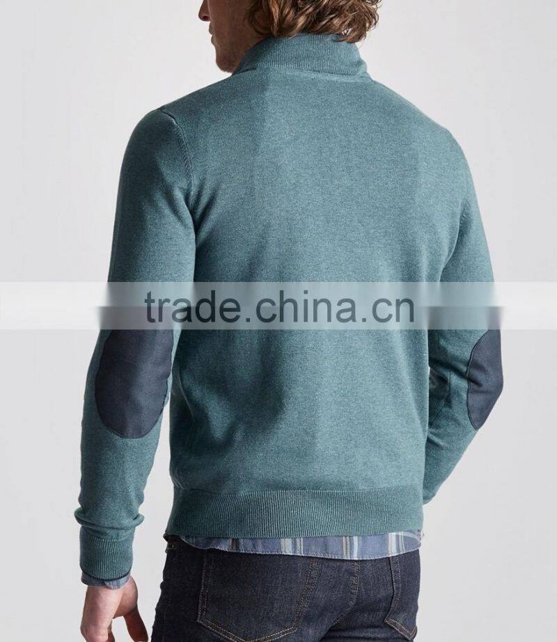 Wholesale Good Quality 100% Wool Sweater Design for Boys High Neck Navy Marl Sweater for Men(BKNM17)