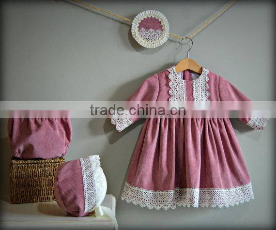 Lace Christmas Dresses Mother Daughter Matching Dress Baby Girl Frocks With Baby Bloomers
