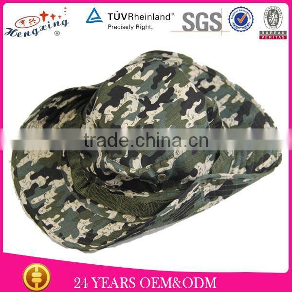 Trucker Workers Wide Brim Camo Bucket Hat With A Rope