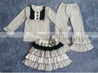2016 giggle moon remake outfits wholesale children's boutique clothi cotton dress and pant ruffle outfits