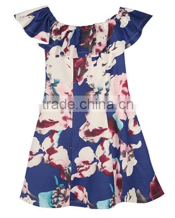 Runwaylover EY2195D Cap Sleeve Ladies Fashion Off-Shoulder Printed Casual Dress