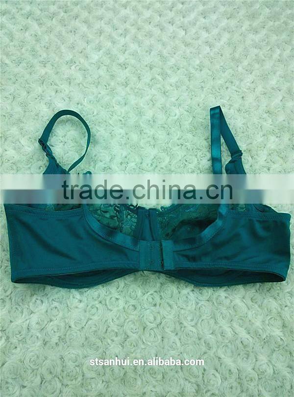 Ladies new design sexy lace brassiere transparent bra in high quality