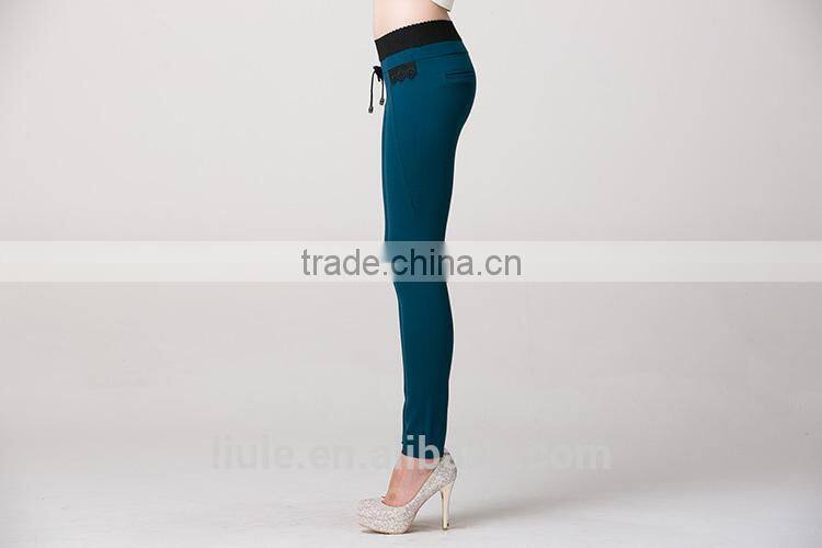 Fashionable cheap casual black women tight pants