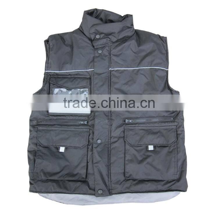 Mens velvet waistcoat padding multi-pocket vest