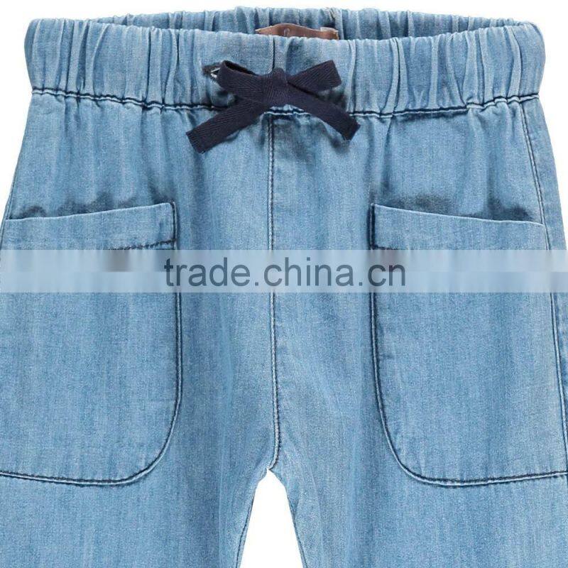 2017 newest Trousers with Pockets Denim blue children new style boys pants wholesale jeans