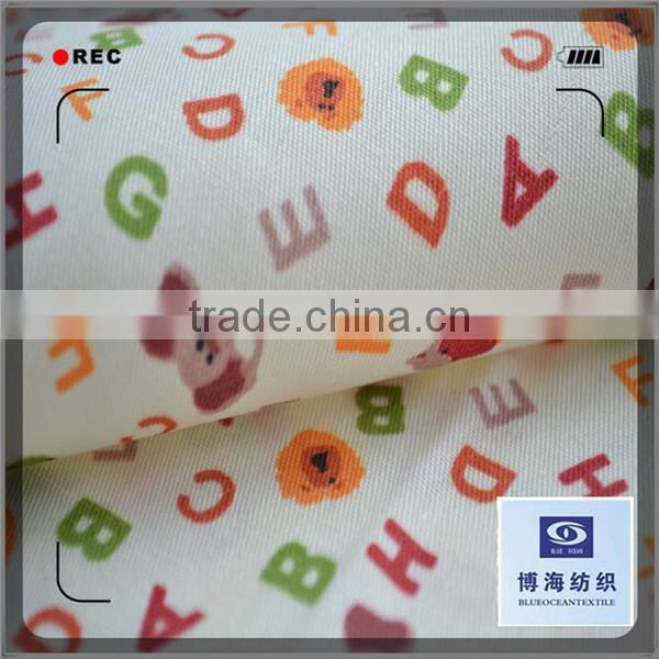 character print satin fabric