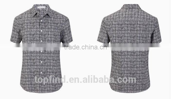 Hawaii style fashion summer mercerized cotton printing short shirts for man