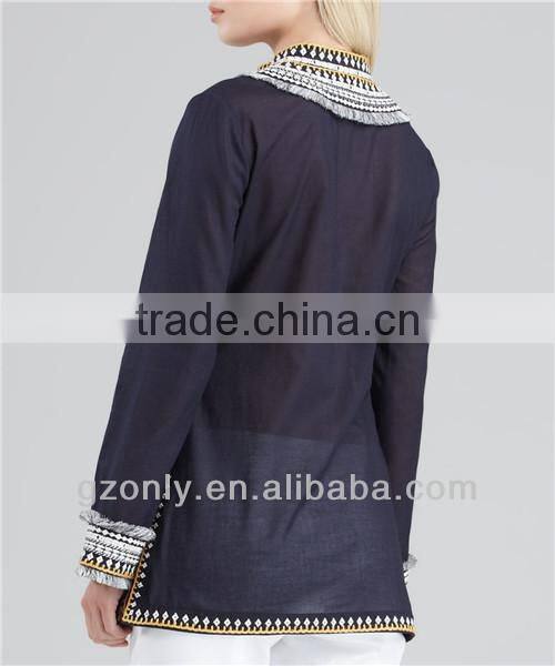 Embroidered Voile Tunic ladies blouse designs