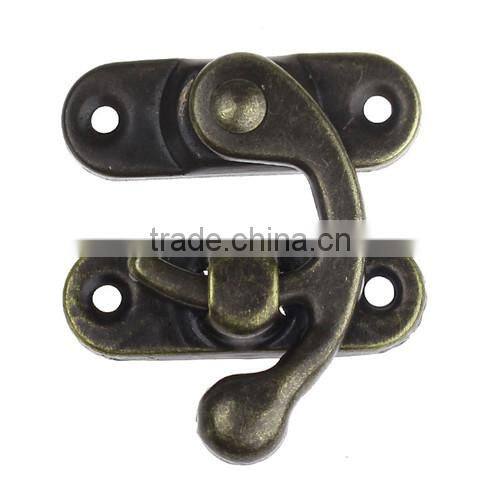 Antique Bronze 4 Holes Metal Hook Box Latches Clasp For Box Lock Purse Lock