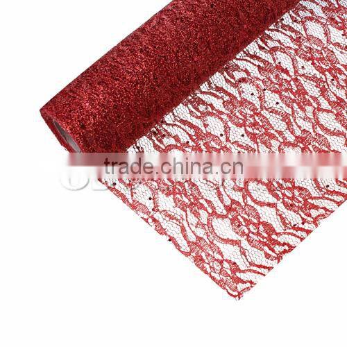 Red Glitter 48cm,1Roll Organza Jewelry Gift Flower Wrapping