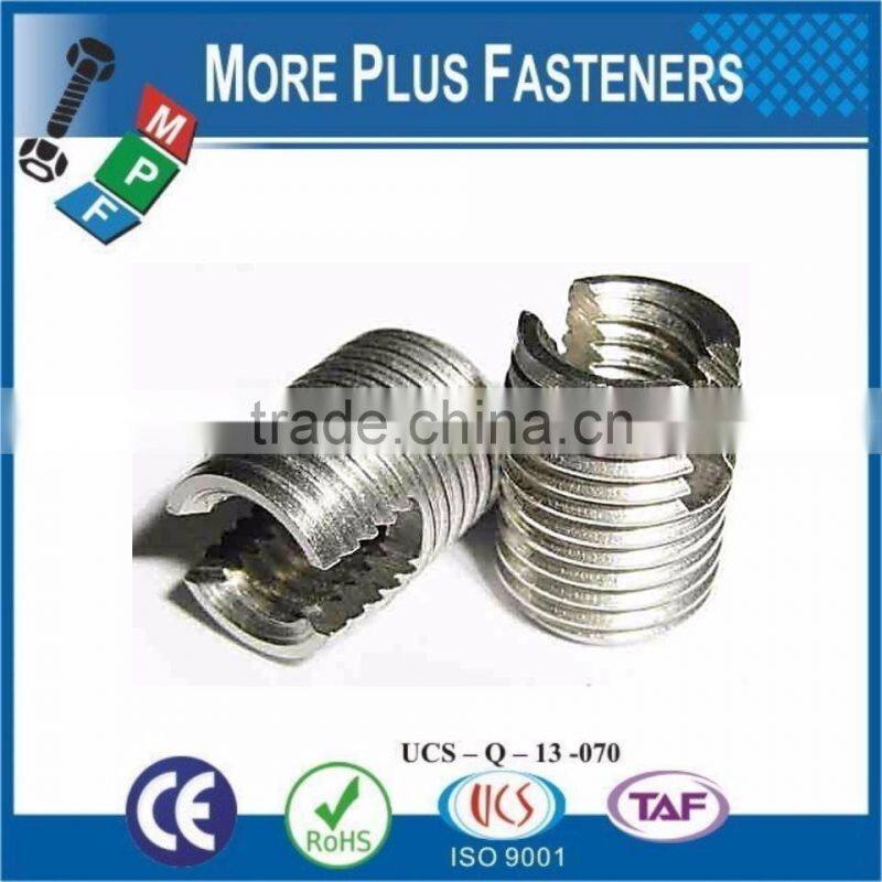 Made in Taiwan Stainless Steel Self Tapping Groove Pin Threaded Insert Threaded Nut For Plastic