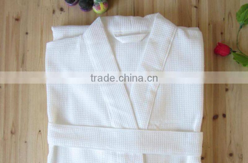 100% cotton waffle bathrobe for hotel and home use