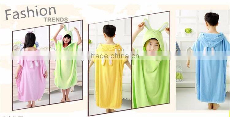 Kids towel poncho 100% cotton towelling fabric embroidered