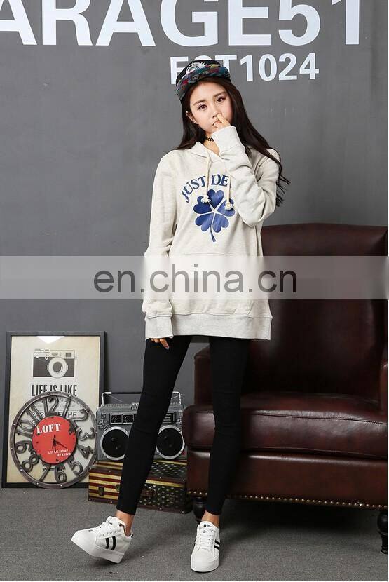 Cheap Women's Fleece sweatershirt Kangaroo pocket long sleeves fleece jacket Sweatershirt Terry hoodie with rubber print