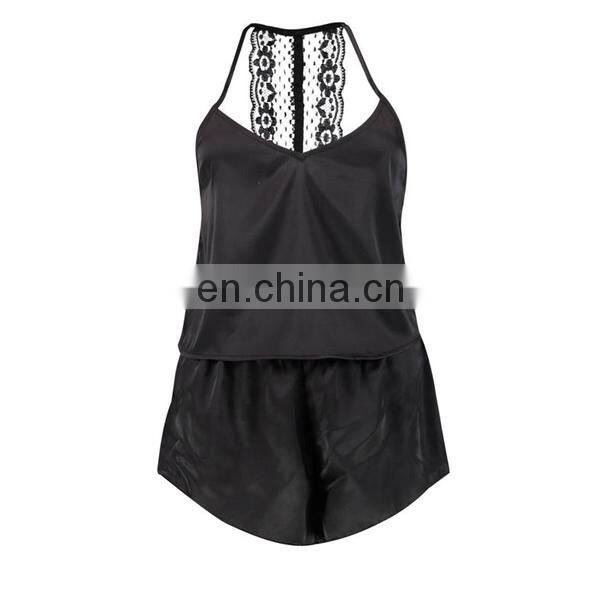 China suppliers pj set women sexy nightwear women lace T back vest pajama sets