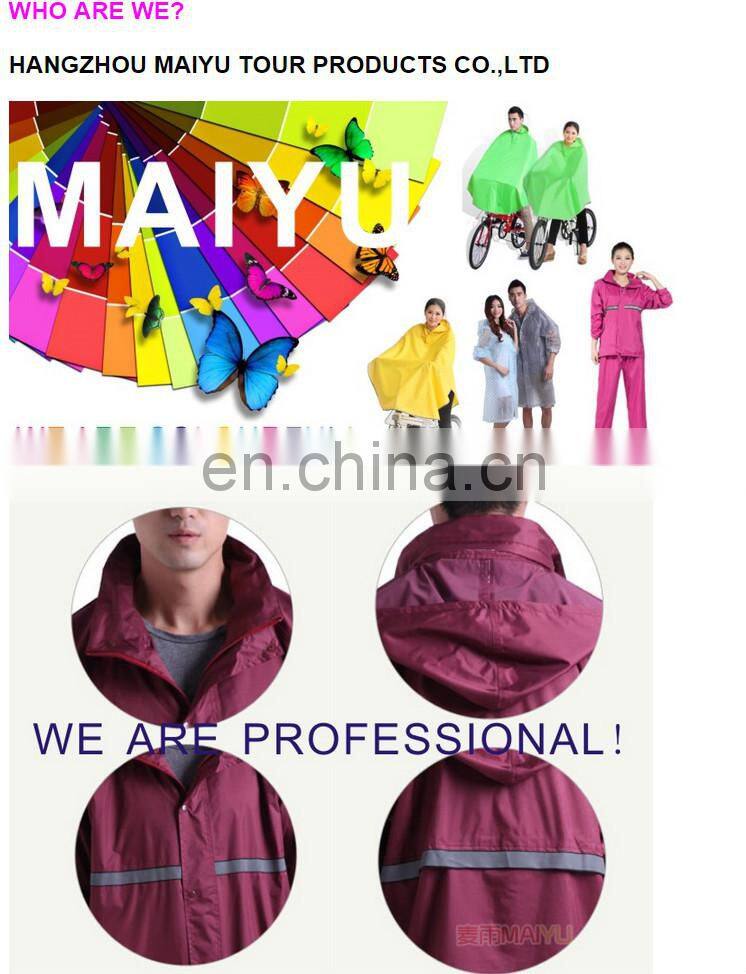 polyester raincoat with reflective tapes