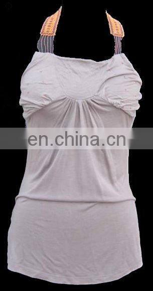 100% cotton jersey ladies tops 2017 designs