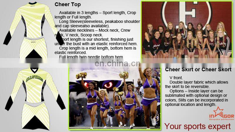 Hot Sales Newest Fashion Comfortable wholesale custom sublimated Cheerleader Uniform