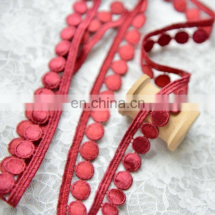 2018 new design colorful embroidery mesh lace tirmming