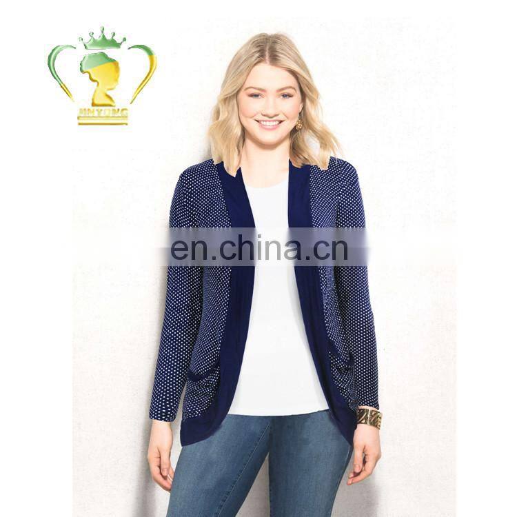 2016 Spring casual women cotton dot printing cardigan