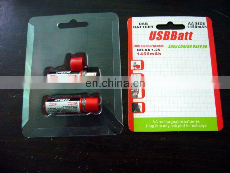 USBCELL AA Rechargable Battery 2 Cell Pack