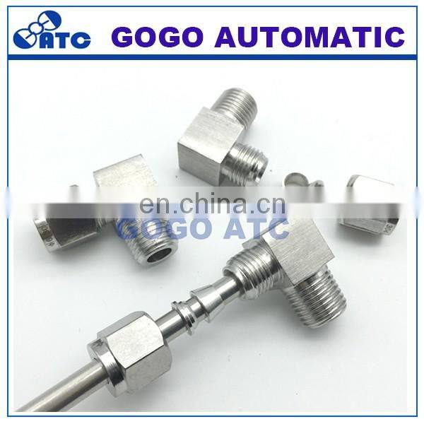 Quick coupler ZG1/8 male thread O.D 3mm hard tube stainless steel 304 Right angle elbow connector fitting