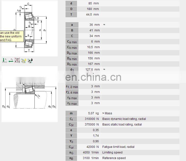 High Speed Tapered Roller Bearing 30317 For Auto Spare Parts