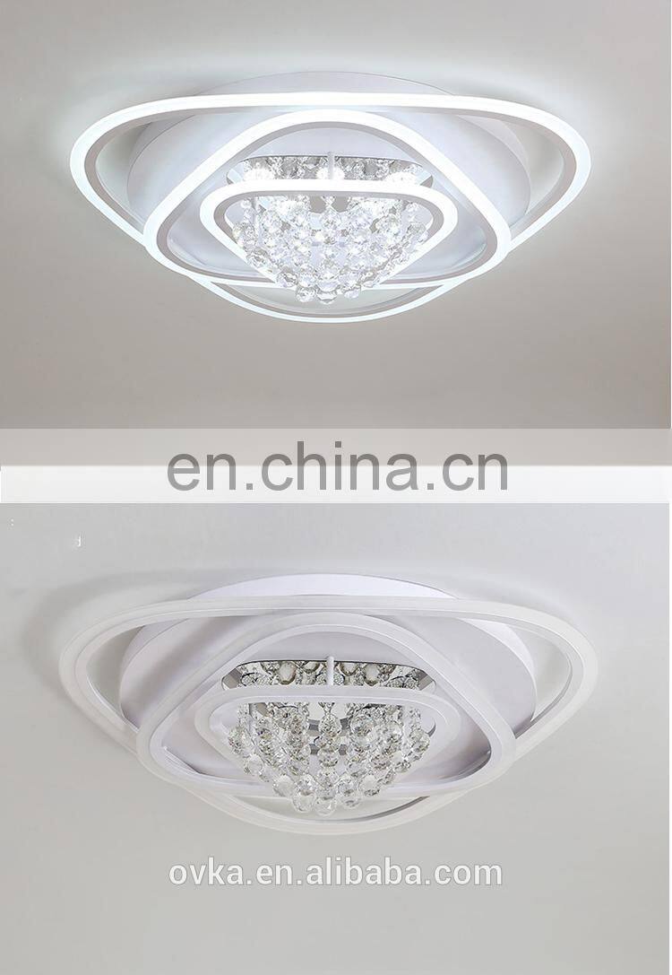 New design modern acrylic hotel dimmable with luxury crystal led ceiling light