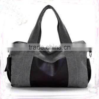 2016 wholesale large capacity unisex leisure canvas travel bag backpack shoulder messenger bag