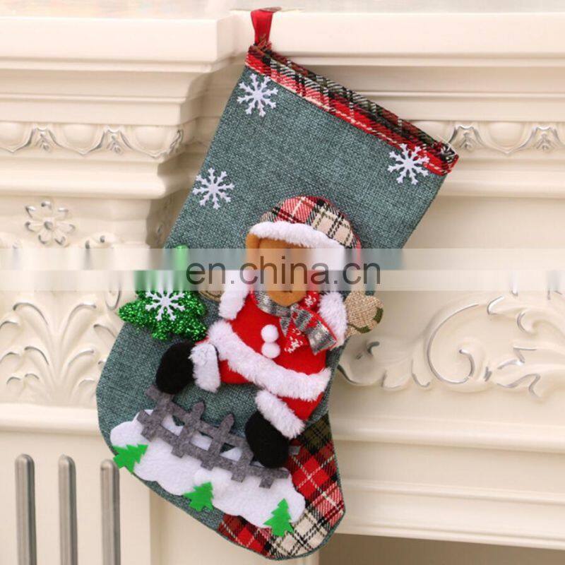 2020 amazon hot sale snowman santa christmas sock gift bags