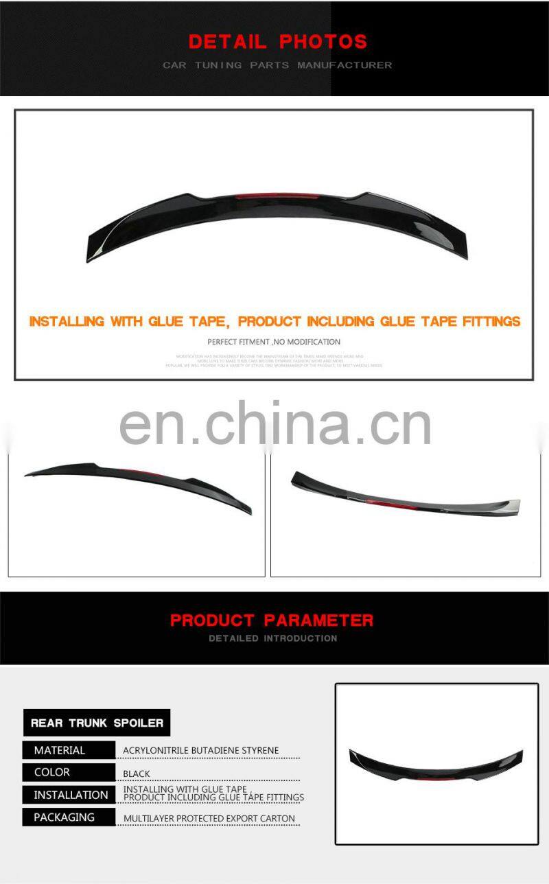 Glossy Black ABS MK7 Ducktail Spoiler for Volkswagen Jetta VII MK7 GLI Sedan 4-Door 2019-2020